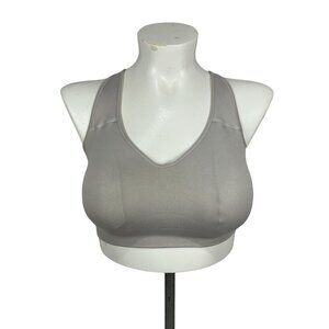 Puma Women's Grey Sports Bra Size L Racerback Design Moisture-Wicking Fabric